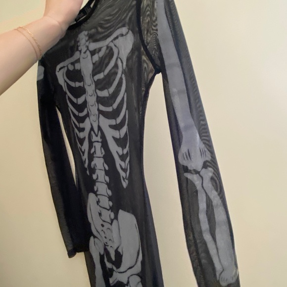 Black Sheer Boohoo Skeleton Dress - Picture 3 of 3